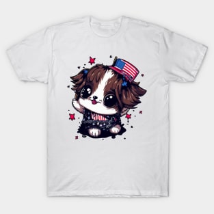 Cute Dog 4th of July Liberty Leash T-Shirt